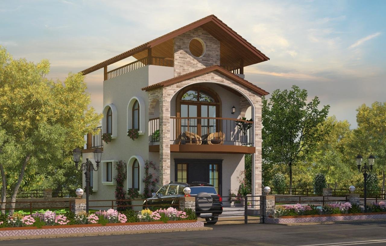 Joy Villa 2 BHK villa front elevation design